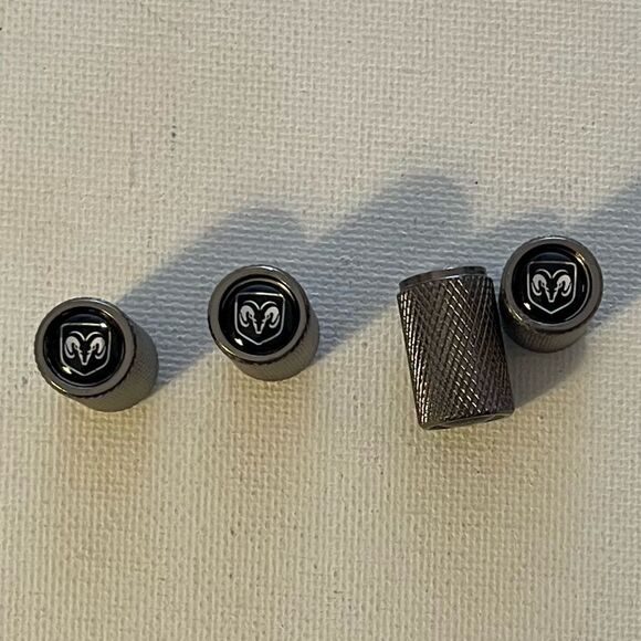 Dodge Logo Valve Stem Caps in Gray set of 4 NWT - Picture 1 of 5
